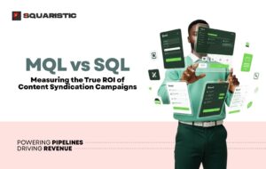MQL vs SQL funnel showing content syndication ROI and lead conversion stages